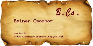 Bainer Csombor névjegykártya
